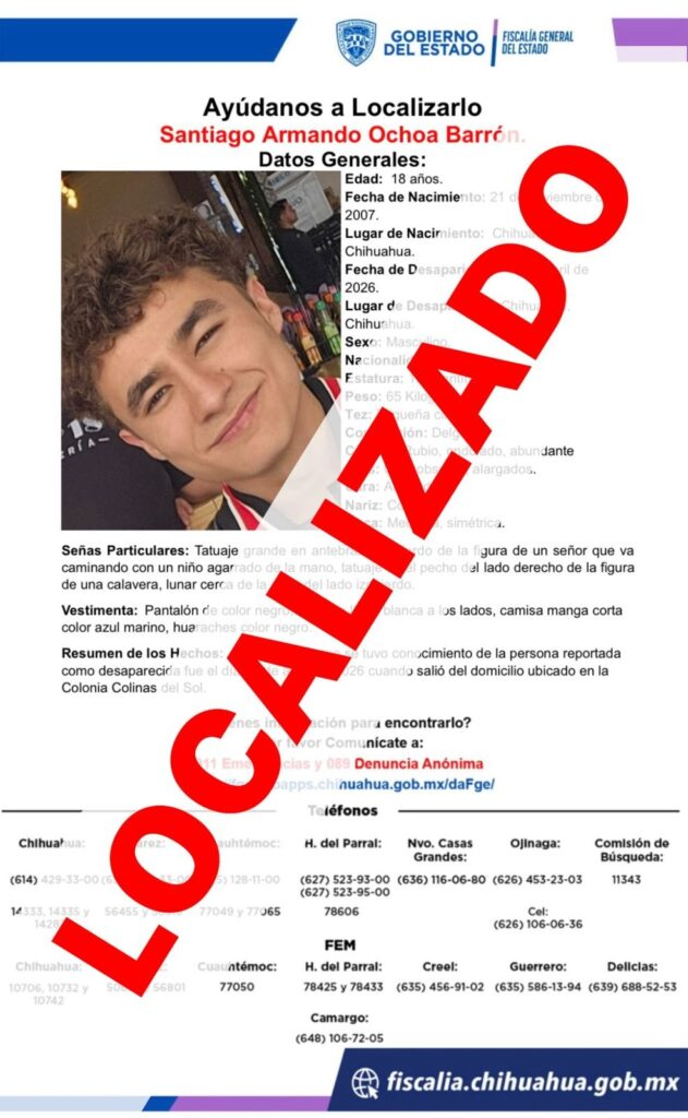 Localiza Fiscalía a dos menores de edad y a un adulto que tenían reportes de ausencia
