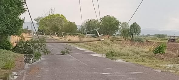 Caen postes sobre la Federal 45 tras intensas lluvias en la región