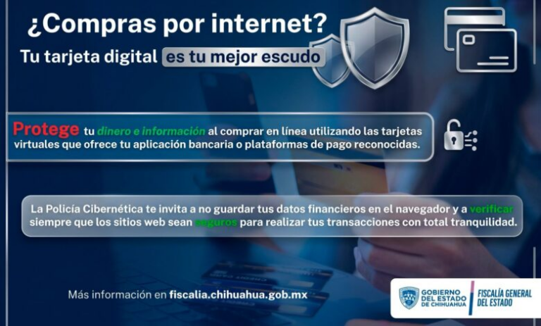 nvita Policía Cibernética de FGE a realizar pagos seguros por internet utilizando tarjetas digitales Al realizar compras por internet es importante utilizar mecanismos de pago seguros, que ayuden a proteger la información bancaria durante la transacción.